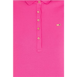 Kadın Pembe Polo Yaka Örme Elbise