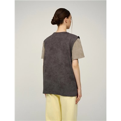 Серая футболка "Цветоблок"