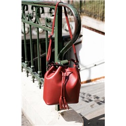 Bolso saco de piel Jila Burdeos