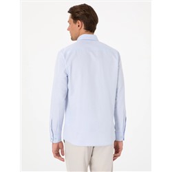 Açık Mavi Oxford Slim Fit Kolay Ütülenebilir Gömlek