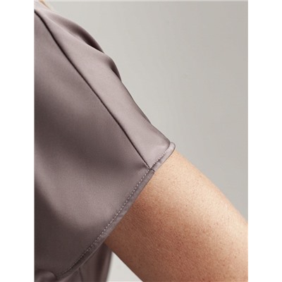 Блузка из стаина с коротким рукавом