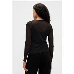 Sheer Metallic Mesh Top