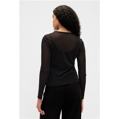 Sheer Metallic Mesh Top