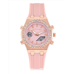 LADIES PINK EMBELLISHED ANA DIGI WATCH