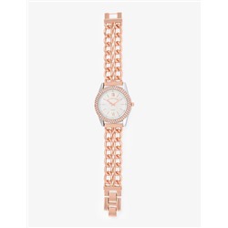 LADIES CLASSIC ROSE GOLD LINK BRACELET WATCH