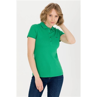 Kadın Yeşil Basic Polo Yaka Tişört