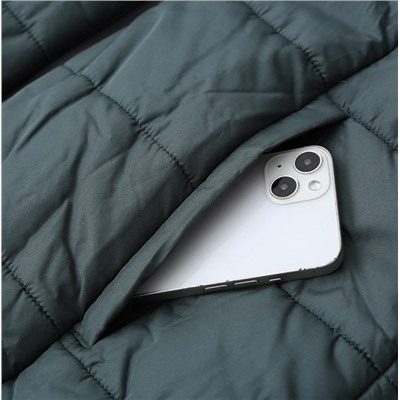 Женское длинное хлопковое пальто со съемным капюшоном