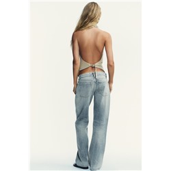 JEANS TRF WIDE LEG TIRO BAJO