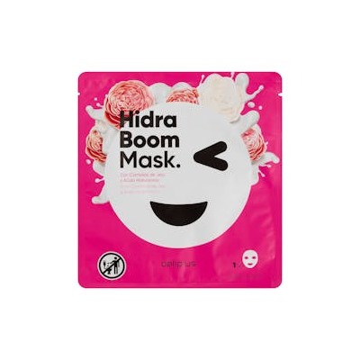 Маска для лица Deliplus Hydra Boom Mask с экстрактом камелии с острова Чеджу и гиалуроновой кислотой.