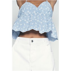 SHORT EMBROIDERED TOP