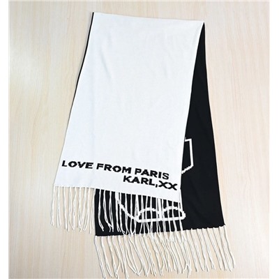 Зимний теплый шарф из окрашенной пряжи с вышитым рисунком мультяшного кота КАР*Л 😎