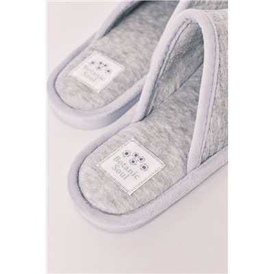 Zapatillas casa gris y violeta