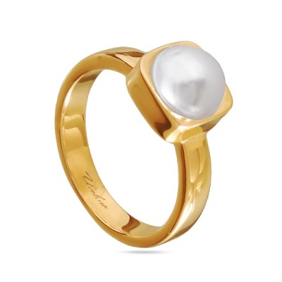 Кольцо Теннис (Майорка белая 8мм; покрытие золото), Есть комплект