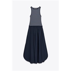 VESTIDO MIDI COMBINADO POPELÍN