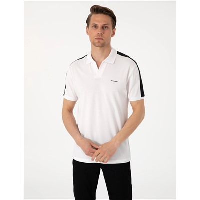 Siyah Kol Detaylı Slim Fit Polo Yaka Tişört
