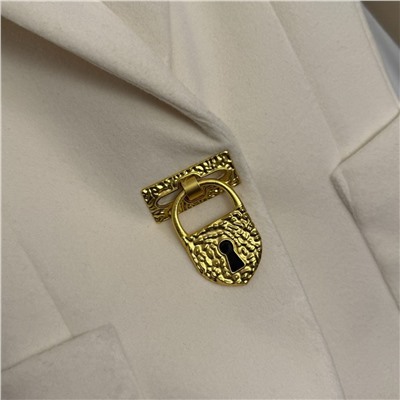 Ох какой интересный женский пиджак  Schiaparell*i  со стильной золотистой металлической застежкой