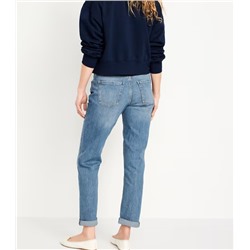 Mid-Rise Wow Boyfriend Straight Jeans