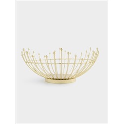 Корзина для фруктов, 27 см, металл, золотистая, Бусины, Spin