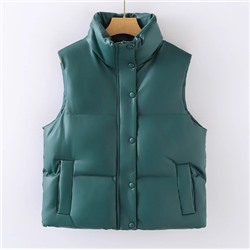 Женский жилет из искусственной кожи