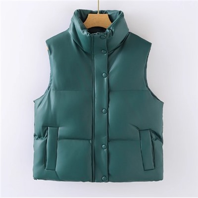 Женский жилет из искусственной кожи