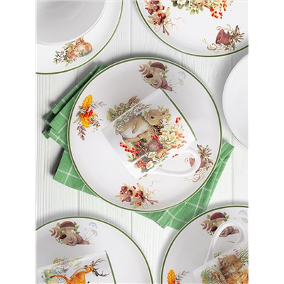 Набор, 3 пр, тарелка 18 см, салатник 13 см, кружка 200 мл, Зайчата