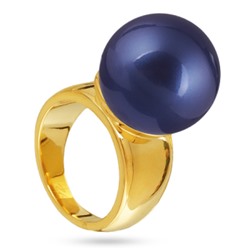 Кольцо (Майорка 16мм черничная; покрытие золото), Есть комплект