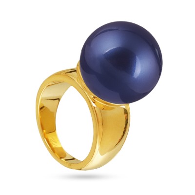 Кольцо (Майорка 16мм черничная; покрытие золото), Есть комплект