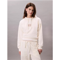 New Arrival Fleece Logo Patch Cropped Hoodie