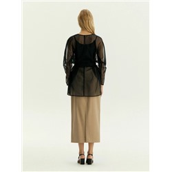 Полупрозрачный жакет с поясом, ML883/moody