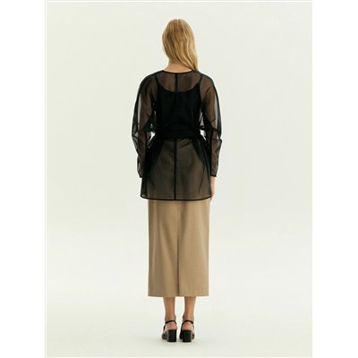 Полупрозрачный жакет с поясом, ML883/moody