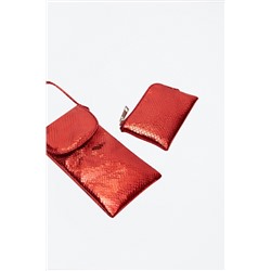 Monedero y bandolera Rojo