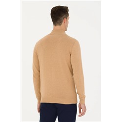 Erkek Kum Melanj Basic Triko Hırka