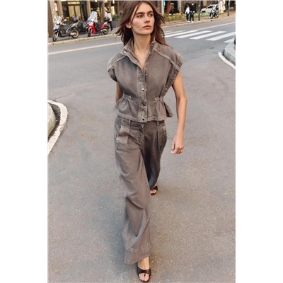 JEANS Z1975 WIDE LEG TIRO MEDIO PINZAS