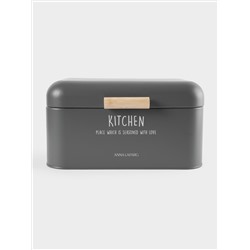 Хлебница, 30х17х18 см, металл/дерево, прямоугольная, графитовая, Local