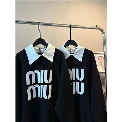 Женский свитшот с рубашечным воротником 2в1   МИУ МИ*У