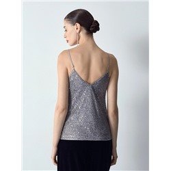 Топ с пайетками на бретелях, B3107/heels
