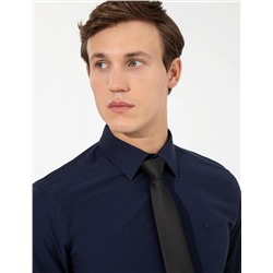 Lacivert Slim Fit Uzun Kollu Klasik Gömlek