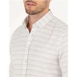 Haki Slim Fit Uzun Kollu Gömlek