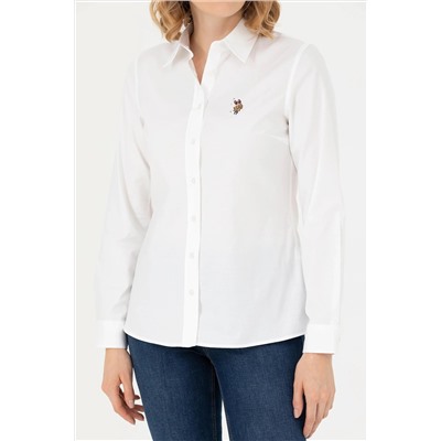 Kadın Beyaz Uzun Kollu Basic Gömlek