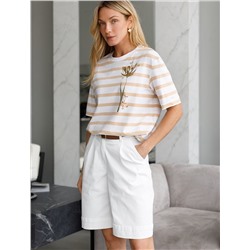 Свободная футболка с принтом из премиального хлопка с эластаном