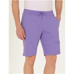 Lila Slim Fit Örme Şort