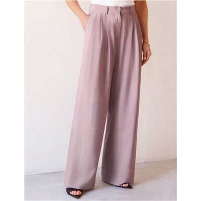 Брюки палаццо с защипами из плотного лиоцелла