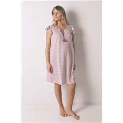 Camisón "maternity" algodón rosa volante