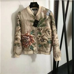 жаккардовая куртка с длинными рукавами и застежкой-молнией, абрикосовый, синий, S-XXL, [размер M; ширина плеч 39, обхват груди 102, длина рукава 59, длина одежды 59]