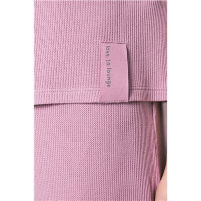 Pijama Capri textura waffle rosa