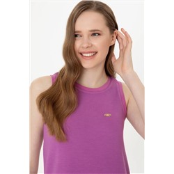 Kadın Menekşe Bisiklet Yaka Örme Elbise