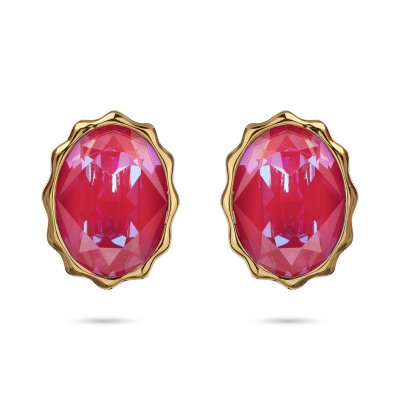 Пусеты Сияние (кристаллы SW фуксия хамелеон; покрытие золото), Есть комплект