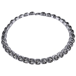 Колье Теннис (кристаллы SW темно-серые 8мм; покрытие родий) 37-40см, Есть комплект