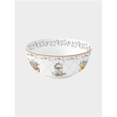 Салатник, 15х8 см, 600 мл, фарфор P, белый, Кролики и цыплята, Spring Bloom