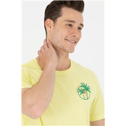 Erkek Açık Sarı Bisiklet Yaka Tişört